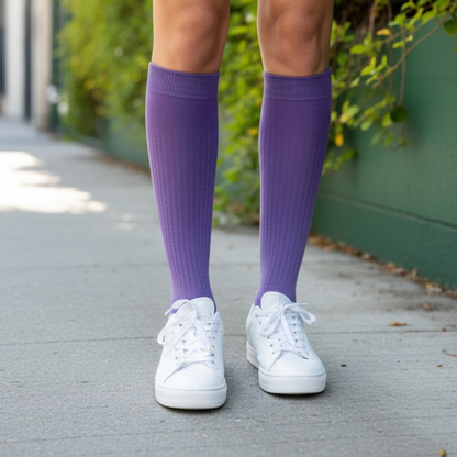 Bamboo Plain Loose Top Socks [Purple]