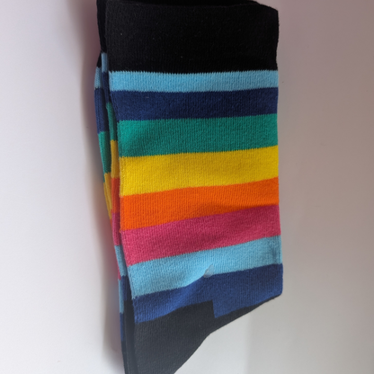 Cotton Loose Top Socks [Rainbow Stripes]